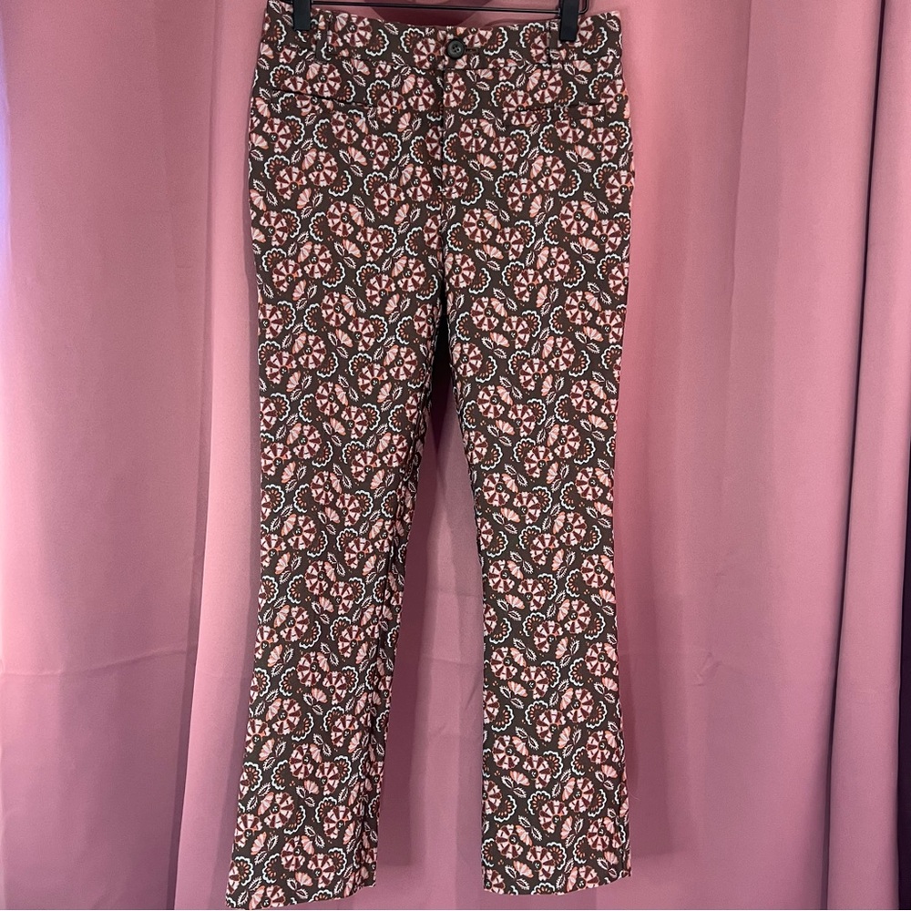 The Essential SLIM by Anthropologie Brown and Pink Slim Pants